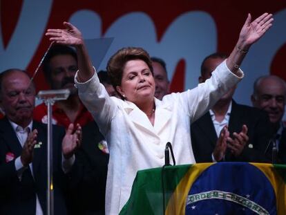 Dilma Rousseff celebra la seva vict&ograve;ria a les eleccions. 