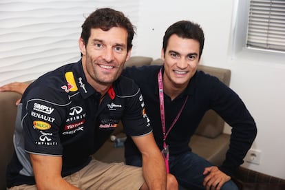 Dani Pedrosa con Mark Webber.