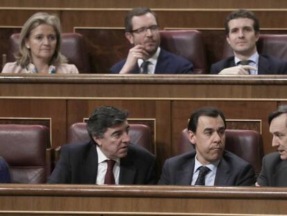 Bancada del PP durante una votaci&oacute;n en el Congreso.