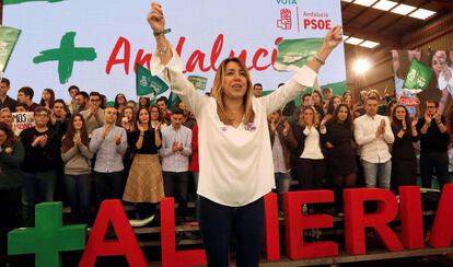 Susana Díaz, este sábado en un acto electoral en Cantoria (Almería). 