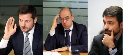 Alfonso de Gregorio (Gesconsult), David Cano (Afi) y Javier Ruiz (Metagestión).