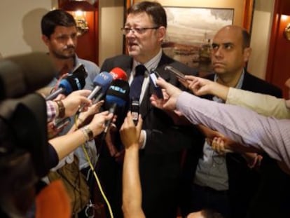 El secretario general del PSPV, Ximo Puig, esta mañana en Alicante.