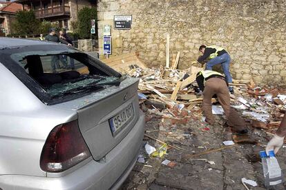 Imagen del lugar de la explosión en Santillana del Mar