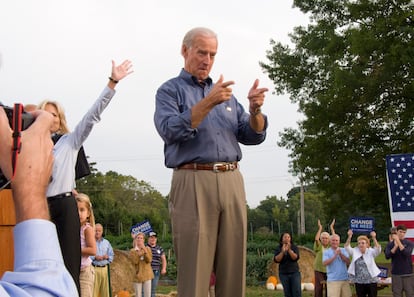 Biden en un mitin en  Pensilvania, el 16 de septiembre de 2008.