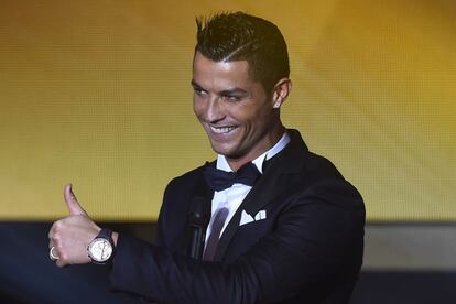 Cristiano Ronaldo durante la gala del Balón de Oro.