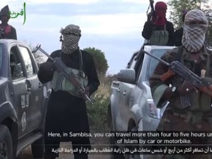 Fotograma de un vídeo difundido por Boko Haram en 2019 en el que rechazaba las victorias militares que ha anunciado el Ejército nigeriano.