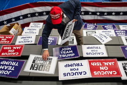 Evento de campaña del candidato presidencial republicano Donald Trump en Iowa el 2 de diciembre.