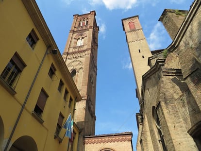 Las torres de Assinelli y Garisenda, en Bolonia.
