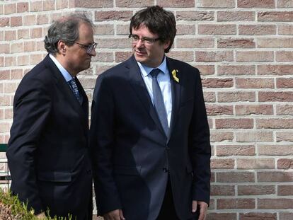 Quim Torra i Carles Puigdemont, dissabte a Bèlgica.