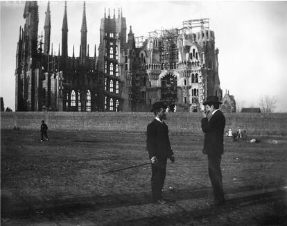 Las obras de la Sagrada Familia, en 1905.