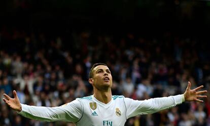 Cristiano Ronaldo celebra el segundo gol.