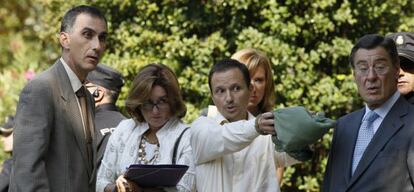 De izquierda a derecha, el juez José Luis Rodríguez Lainz, José Bretón y el abogado José María Sánchez de Puerta, el pasado 8 de octubre.