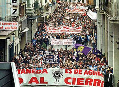 Manifestación del pasado sábado en Palencia contra el cierre de la planta de Fontaneda.