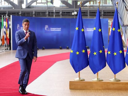 El presidente del Gobierno, Pedro Sánchez, durante la cumbre de líderes europeos en Bruselas de este viernes.