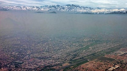 Una vista panorámica de Santiago de Chile.