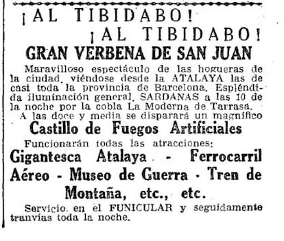 Anuncio en 'La Vanguardia' del 23 de junio de 1927.