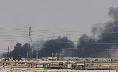 Instalaciones de Aramco, en la ciudad de Abqaiq, tras el ataque el pasado 14 de septiembre.