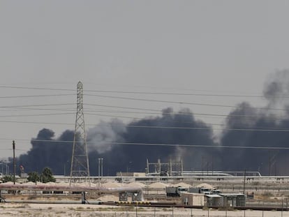 Instalaciones de Aramco, en la ciudad de Abqaiq, tras el ataque el pasado 14 de septiembre.