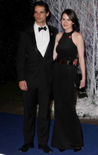 La actriz Michelle Dockery y su novio, John Dineen, en Londres en 2013.