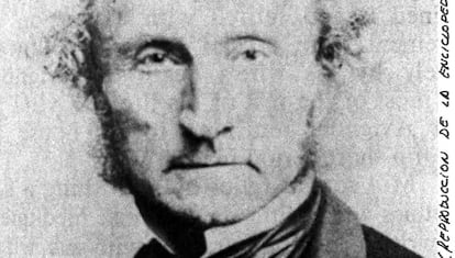 Reproducción de la 'Enciclopedia Británica'. Retrato de John Stuart Mill.