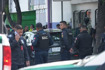 Elementos de seguridad en Ciudad de México, el 20 de mayo 2025.
