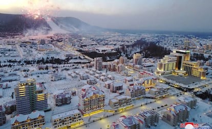 Imagem divulgada pela KCNA da nova cidade norte-coreana.