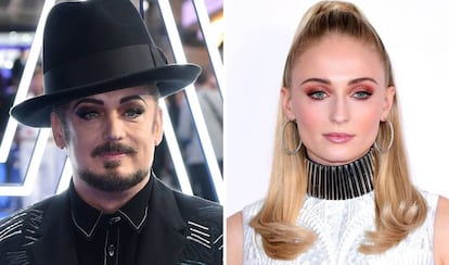 Boy George (a la izquierda) y Sophie Turner.