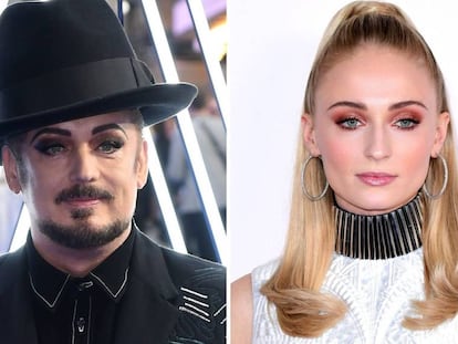 Boy George (a la izquierda) y Sophie Turner.