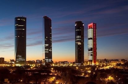 Torres del distrito financiero de Madrid, en una imagen de archivo.