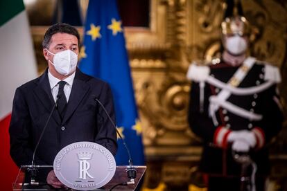 Matteo Renzi, líder de Italia Viva, en el palacio del Quirinal, el 28 de enero.