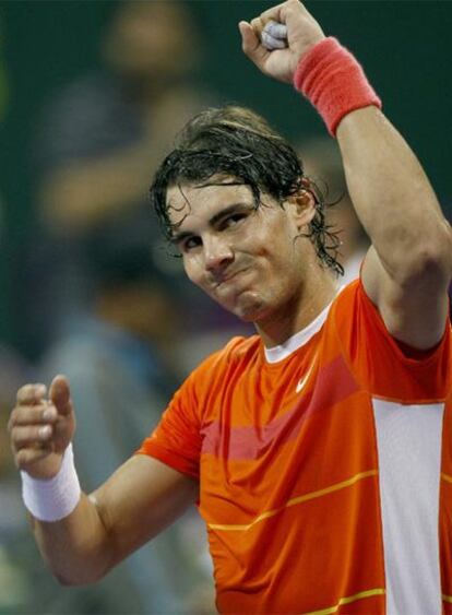 Rafa Nadal celebra el pase a la primera final del año.