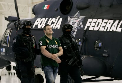 Édgar "La Barbie" Valdez Villarreal after his arrest in August 2010. 