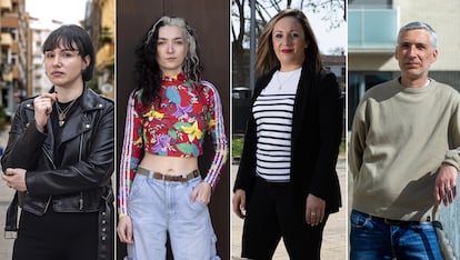 Silvia (Valencia), Gema (Málaga), Laura (Palma) y Miguel (Terrassa), afectados por la crisis de la vivienda en sus ciudades.