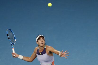 Garbiñe Muguruza, durante un partido de la última edición del Open de Australia.