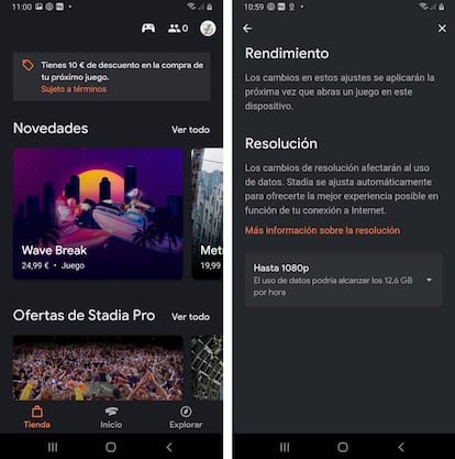 Google Stadia en Android.