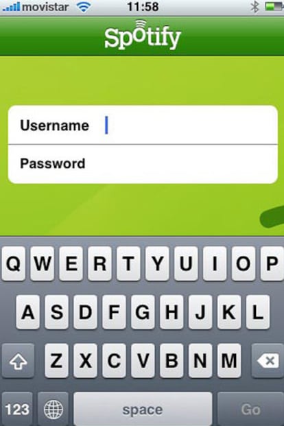 La versión móvil de la aplicación Spotify.