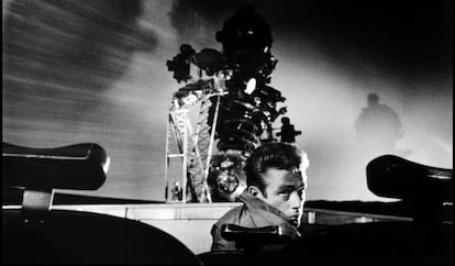 James Dean, durante el rodaje de 'Rebelde sin causa'.