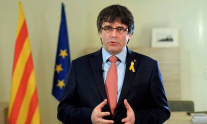 Imagen del vídeo difundido hoy por Carles Puigdemont.