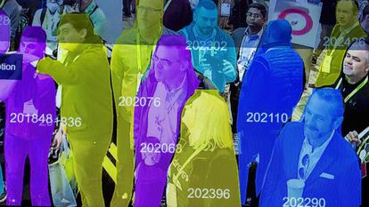 Demostración en vivo del uso de la inteligencia artificial y el reconocimiento facial en una muestra tecnológica en enero de 2019 en Las Vegas (Nevada).