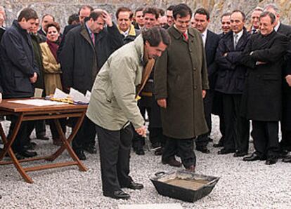 José María Aznar durante la inauguración de las obras del túnel de Guadarrama.