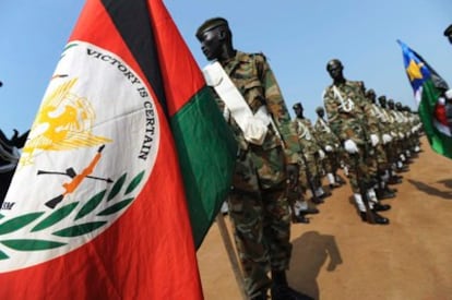 Militares de Sudán del Sur se preparan para las celebraciones del día de la Independencia en la futura capital, Juba