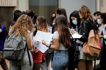 Pruebas de Acceso a la Universidad, en la Universitat Politècnica de Valencia, en junio de 2021.