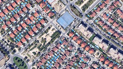 Imagen de Google Maps de urbanizaciones en Rivas-Vaciamadrid.