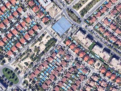 Imagen de Google Maps de urbanizaciones en Rivas-Vaciamadrid.