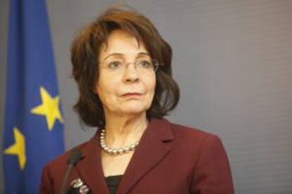 La comisaria de la Unión Europea para asuntos marítimos y pesca, María Damanaki. EFE/Archivo