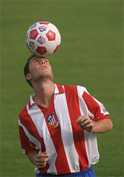 Novo, el día de su presentación en el Atlético.