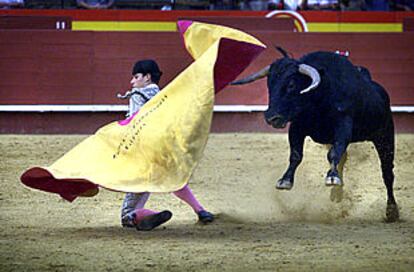 David García, durante su faena al tercer novillo.