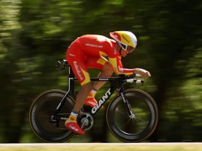 Luis León Sánchez compite con su equipo Rabobank.