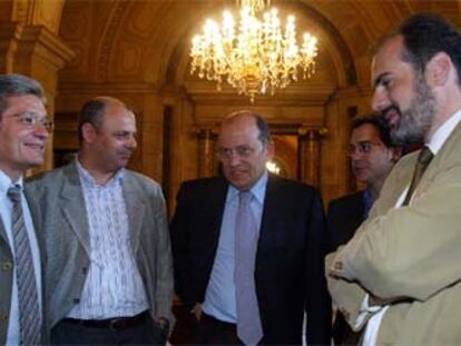 De izquierda a derecha, Joan Saura, Joan Boada, Francesc Vendrell, Jordi Miralles y Joan Ridao.