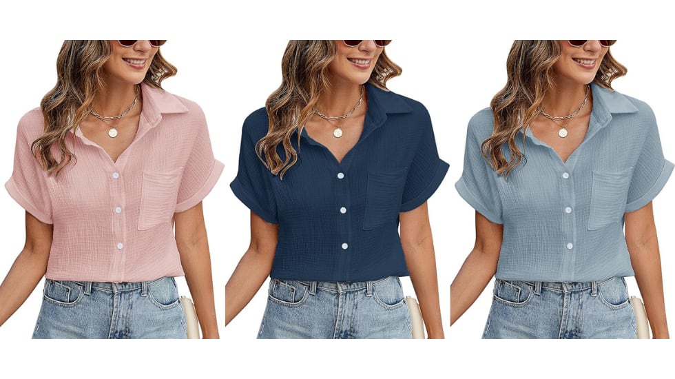 Blusa de manga corta para mujer.